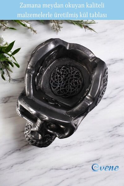 Evene Küllük Gümüş Eskitme Kül Tablası Dekoratif Küllük Model 8