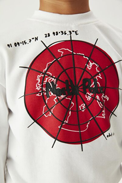 Nebbati Bg Store Boy White φούτερ 23fw0nb3426