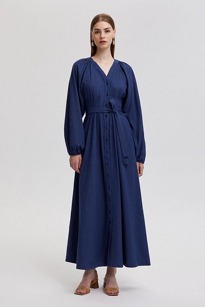 Touché Privé Linen Shirt Dress - Balloon Sleeve Design