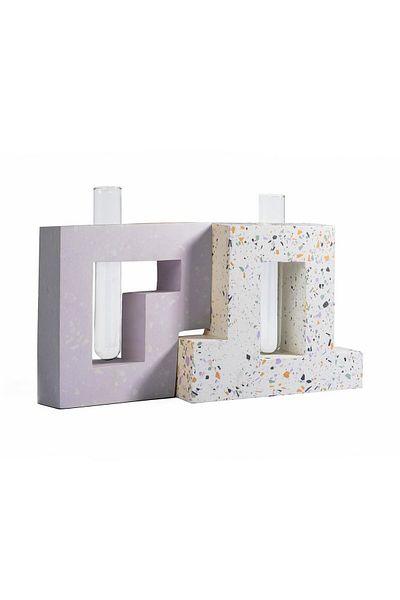 Anadolia Σετ κομψό βάζο με σχέδιο Terrazzo