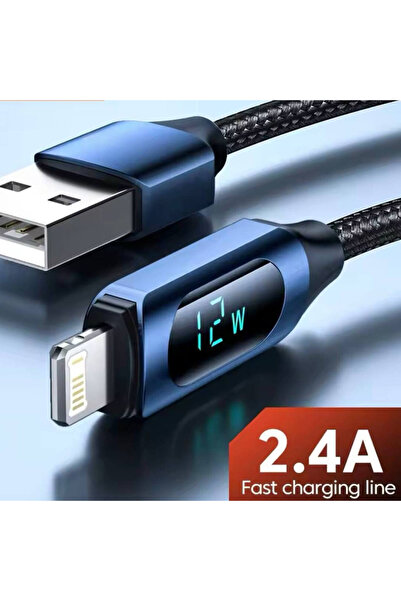 UMD 12 W USB İPHONE DİJİTAL EKRAN HIZLI ŞARJ KABLOSU 1 METRE