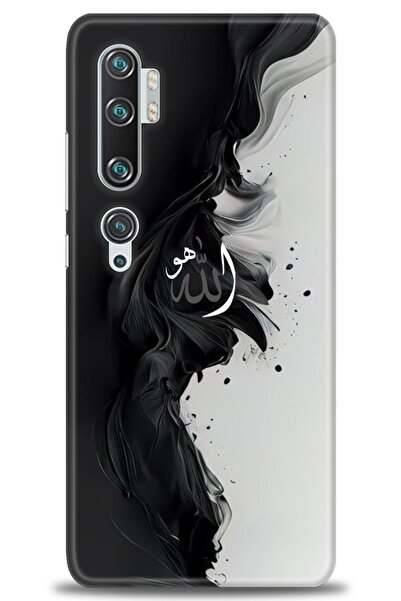 MRCİLETİSİM Xiaomi Mi Note 10 Pro Kılıf HD Baskılı Kılıf - Siyah ve Beyaz + Tam Ekran Koruyucu