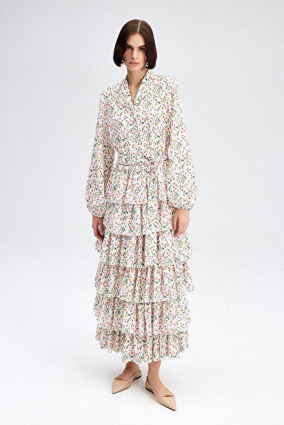 Touché Privé ROMANTIC FLOWER PATTERNED FLAT DETAIL DRESS