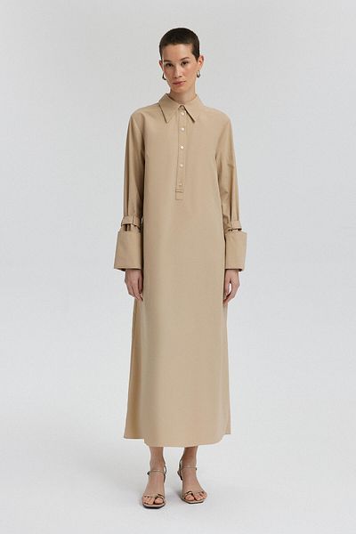 Touché Privé Popeline-Kleid mit breiten Bündchen