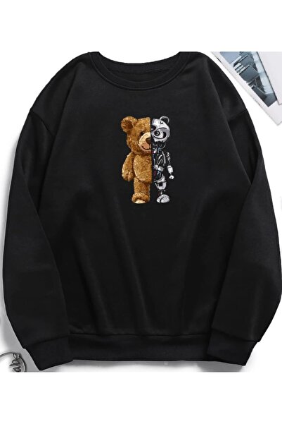 CAMİNHO DA LUA Роботизирана мечка Дизайн Велосипед Врат Унисекс Суитшърт