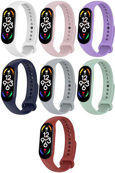 APEXEL مجموعة سوار سيليكون متوافقة مع Xiaomi Mi Band 7 مكونة من 7 قطع
