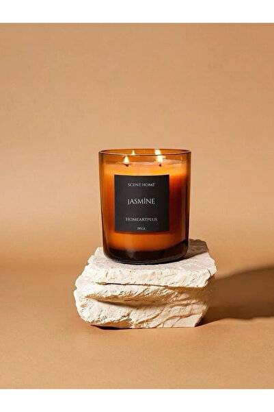 homeartplus yasemin kokulu bardak mum 185 gr amber rengi