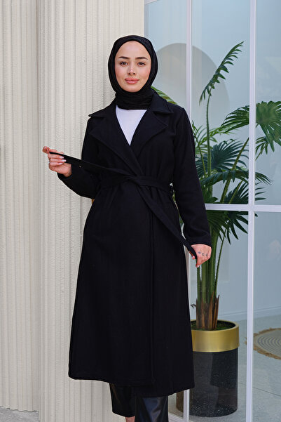 LOCCO Чорний круазе каше жіночий тренч