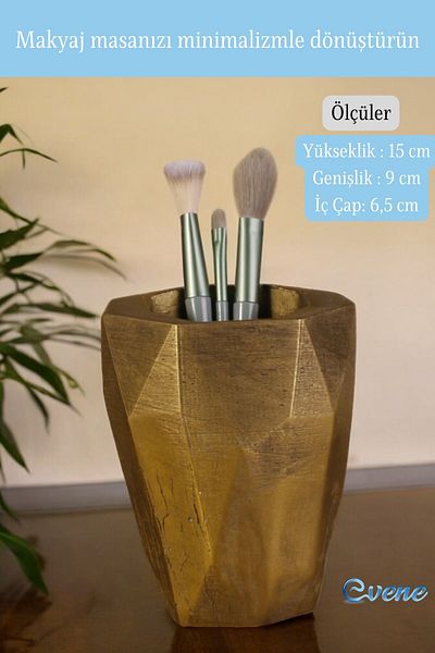 Evene Organizator de machiaj colorat antic auriu - Organizator pentru pensule Model 19