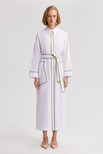 Touché Privé POPLIN DRESS WITH BELLY WAIST AND BELLY DETAIL