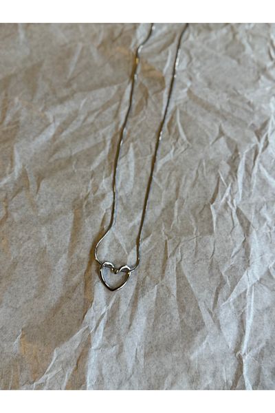 shop Silver Steel Heart Necklace