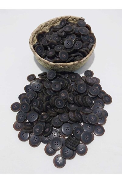 Tasarım Brown Patterned 2.3 cm Diameter Polyester Button 20 Pieces.