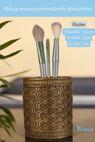 Evene Organizator de machiaj colorat antic auriu - Organizator pentru perii Model 4