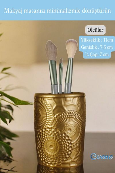 Evene Organizator de machiaj colorat antic auriu - Organizator pentru pensule Model 12