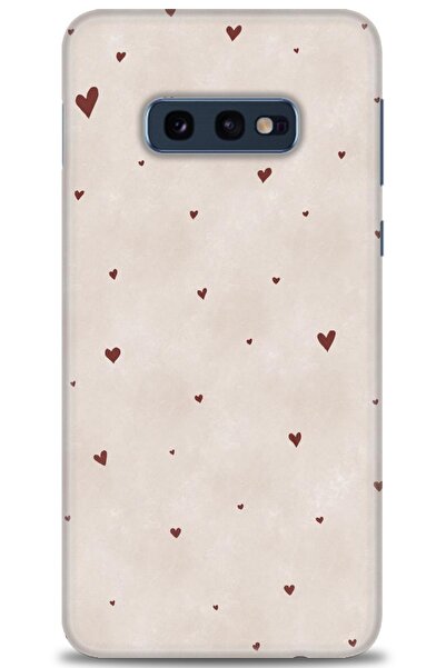 MRCİLETİSİM Samsung Galaxy S10E Kılıf HD Baskılı Kılıf - Kahve Kalpler + Tam ...