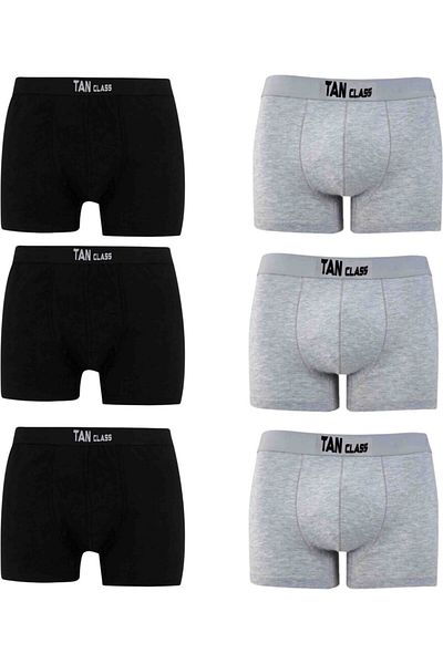 MODAMESTO Ανδρικό Μαύρο-Γκρι 6 Πακέτο Βαμβακερό Lycra Flexible Fabric Boxers