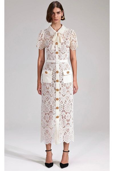 nish for you White Half Sleeve Designer Dress