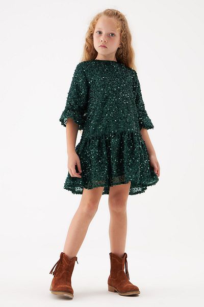 Tyess Bg Store Girl's Green Dress Ns22fwt4925