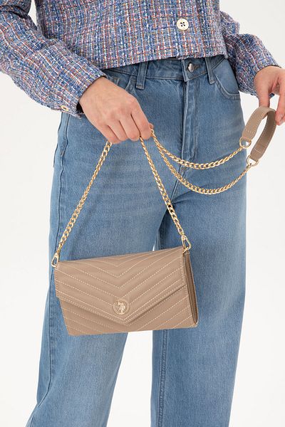U.S. Polo Assn. Women's Mink Chain Strap Crossbody Bag 50300328 -Vr052