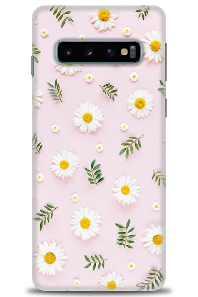 MRCİLETİSİM Samsung Galaxy S10 Kılıf HD Baskılı Kılıf - Papatyalar + Tam Ekra...