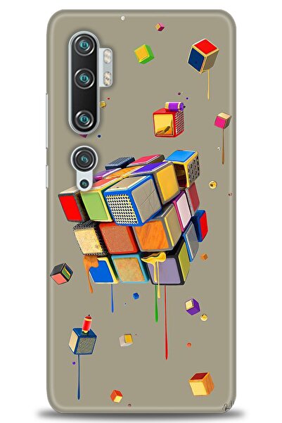 MRCİLETİSİM Xiaomi Mi Note 10 Pro Kılıf HD Baskılı Kılıf - Zeka Küpü + Tam Ek...