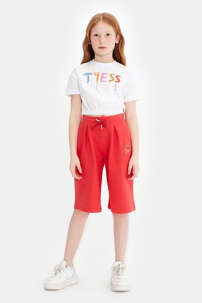 Tyess Bg Store Pantaloni de trening roșii pentru fete 23ss0tj4215