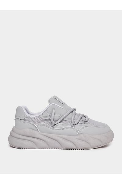 Styli Textured Chunky Sole Lace Up Sneakers