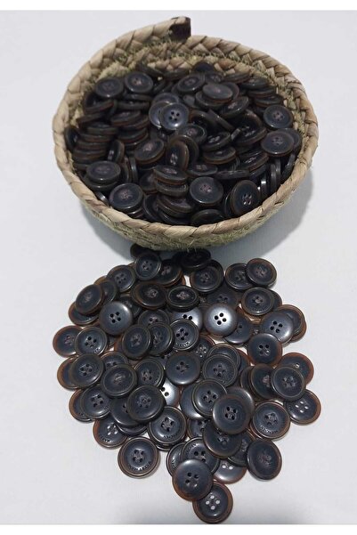 Tasarım Brown Patterned 2 cm Diameter Polyester Button 20 Pieces.