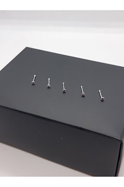 Set 925 Ayar Gümüş Ekonomik 5 ADET (Işıkta Parlayan) Taşlı 1,5 mm Hızma
