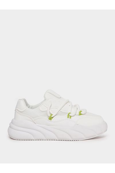 Styli Textured Chunky Sole Lace Up Sneakers