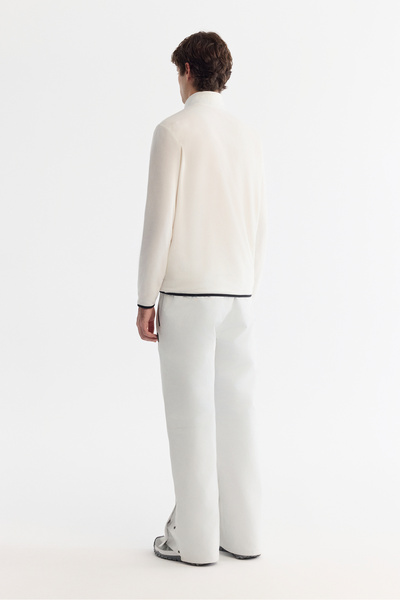Avva Erkek Ekru Soğuğa Dayanıklı Fermuarlı Dik Yaka Polar Regular Fit Sweatshirt A42Y1380