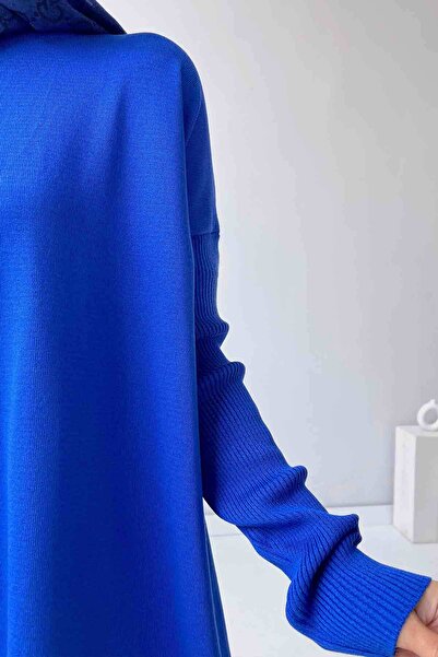 Ka Hijab Mira Merserize Tesettür Tunik - Saks Mavi