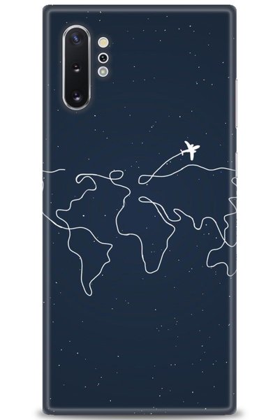 MRCİLETİSİM Samsung Galaxy Note 10 Plus Kılıf HD Baskılı Kılıf - Uçak ve Düny...