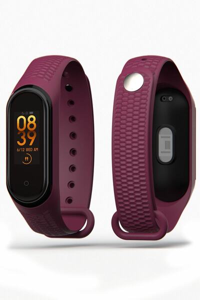 PUFWİN Kabartma Desenli Xiaomi Mi Band 3 Ve 4 Uyumlu Kordon