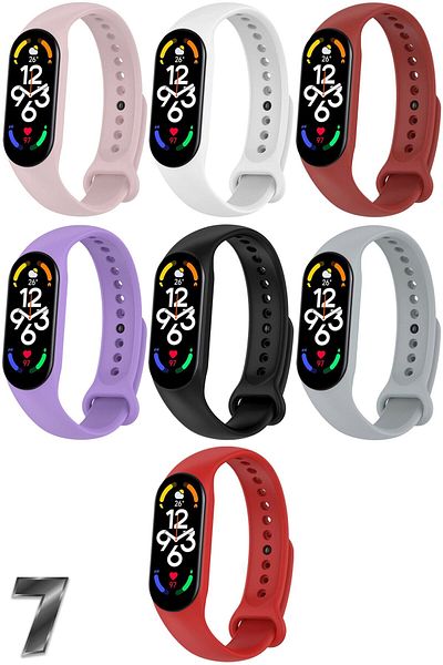 APEXEL مجموعة سوار سيليكون متوافقة مع Xiaomi Mi Band 7 مكونة من 7 قطع