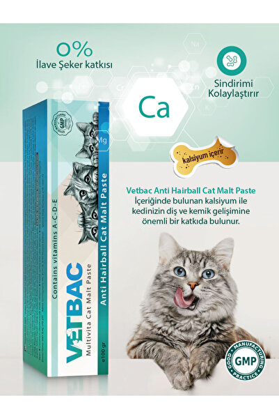 VETBAC Kedi Tüy Yumağı Önleyici Malt