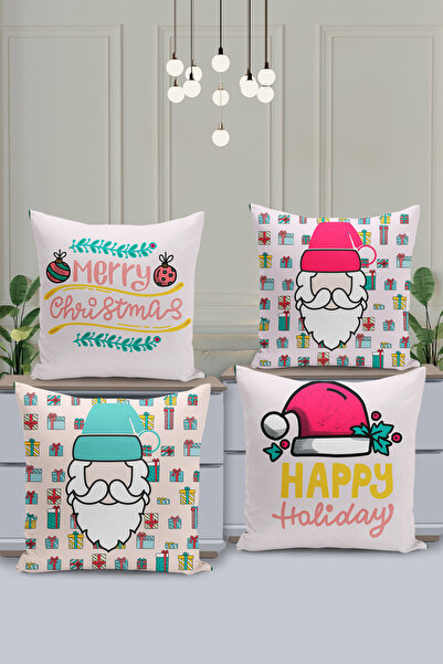 Filamente Novogodišnji božićni dezen - Set od 4 navlake za jastuke, dvostrano...