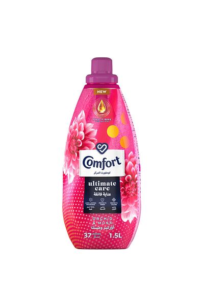 Comfort منعم الأقمشة المركز برائحة الأوركيد والمسك، عطر يدوم طويلاً، 1.5 لتر