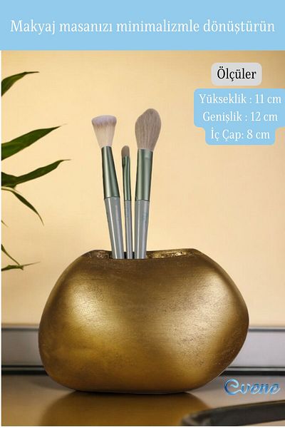Evene Organizator de machiaj antic de culoare aurie - Suport perie organizator Model 22