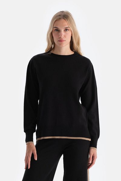 Dagi Schwarzes Sweatshirt mit Paspelierung