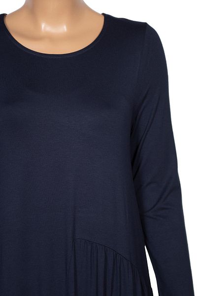 Barem Γυναικείο φόρεμα μονόχρωμο Navy Blue - Funda Gathered Waist and Basen