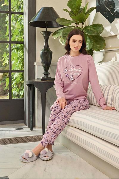 Aydoğan Sezin the Beauty of Roses Women's Powder Pajama Set - 0579