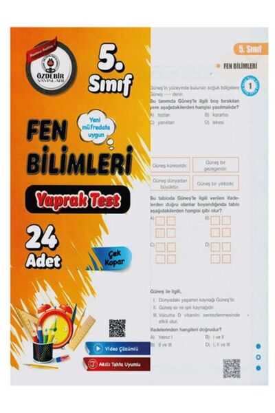 ÖZDEBİR YAYINEVİ 5.Sınıf Yeni Müfredat Fen Bilimleri Yaprak Test