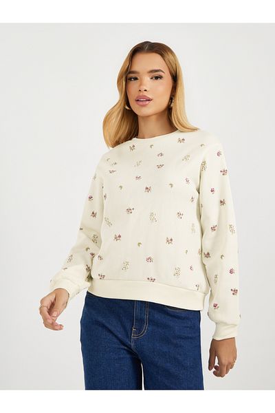 Styli Floral Print Regular Fit Sweatshirt