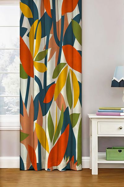 Vendini Quality Fabric, Vibrant Color Patterned Background Curtain (Size Produced, Be Atthant to Size)