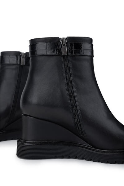Tamer Tanca Kadın Hakiki Deri Siyah Deri Casual Bot