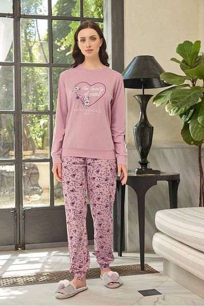 Aydoğan Sezin the Beauty of Roses Women's Powder Pajama Set - 0579
