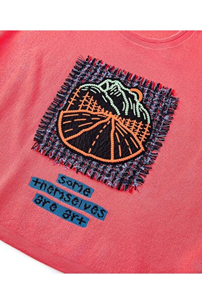 Twist Tweed Patch Detailed Knitwear Accessory