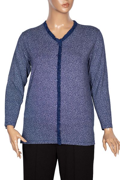 Pıtırcık Bluză indigo cu volane Cimariva Femei Country Plus Size