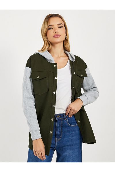 Styli Oversized Longline Color Block Shacket